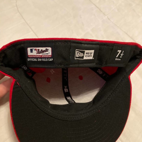 Men's Toronto Blue Jays New Era Scarlet Turn Back the Clock Fitted Hat sz 7 1/2 - Picture 4 of 6